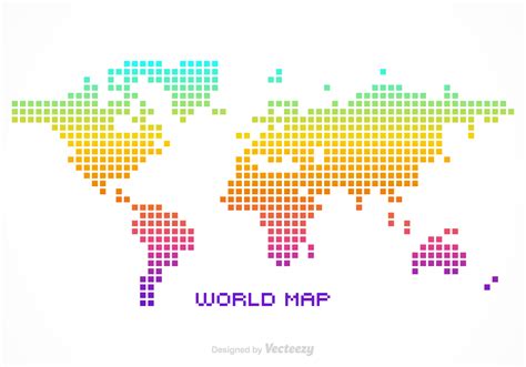 World Map Pixel Art With Countries