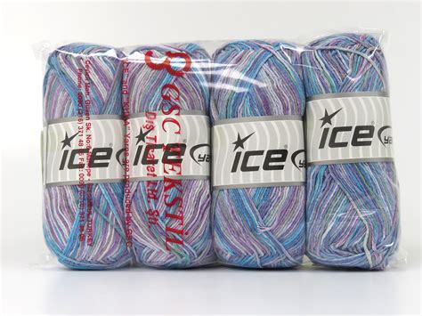 Natural Cotton Print Purple Turquoise Green Spring Summer Yarns Ice Yarns Online Yarn Store