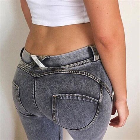 sexy hip women push up pencil pants demin freddy jeans elastic trousers tight ebay
