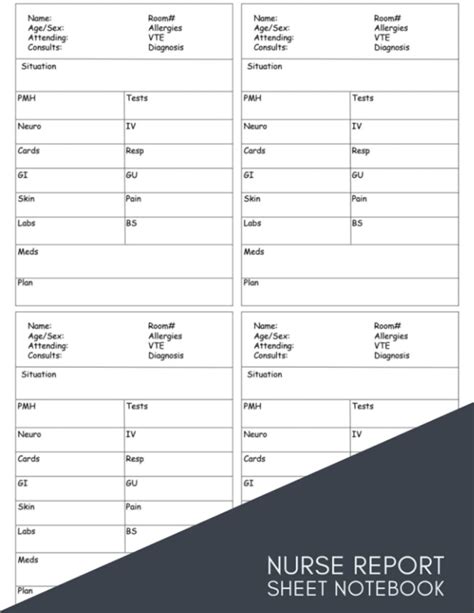 Med Surg Report Sheet Templates