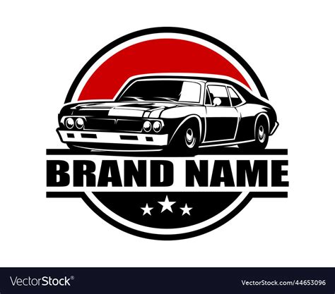 Classic Muscle Car Logo Shown From Front Vector Image
