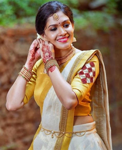 Kerala Engagement Dress Engagement Dresses Half Saree Designs Bridal Blouse Designs Indian