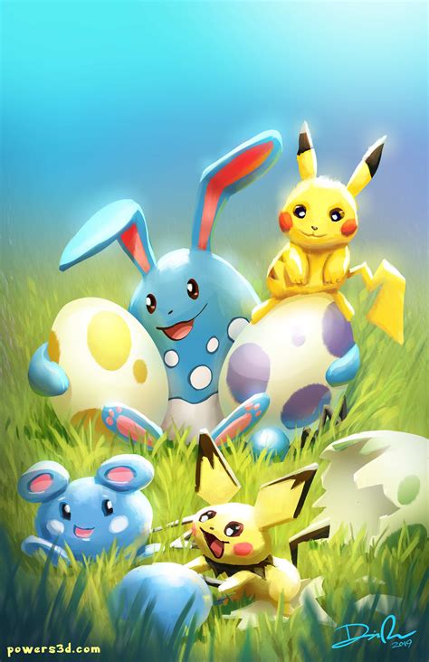 Pokemon Pikachu Easter Pichu Azumarill Azurill Eggs Babies