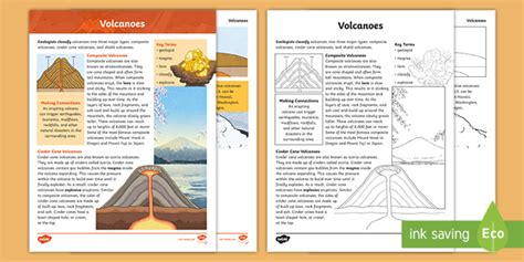 Fifth Grade Types Of Volcanoes Fact File Teacher Made