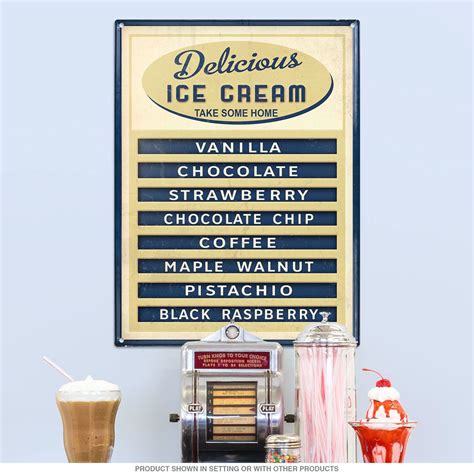 vintage style ice cream parlor menu sign with nostalgic accents and gorgeous old fashioned