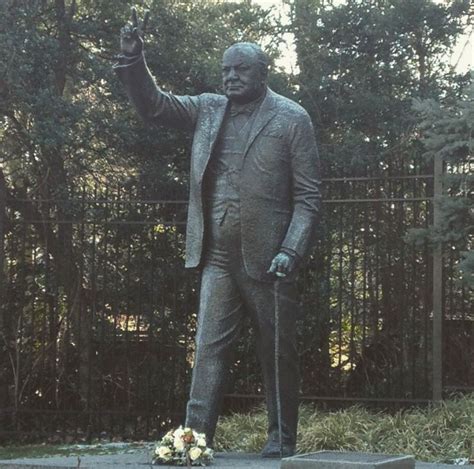 Statue Of Winston Churchill At The Uk Embassy In Washington Dc