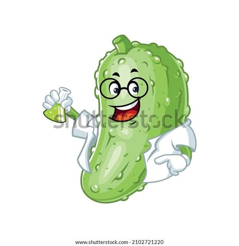 Vector Mascot Cartoon Illustration Pickle Holding เวกเตอร์สต็อก ปลอด