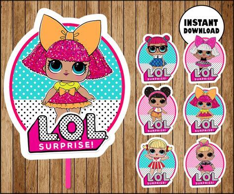 Lol Surprise Dolls Cupcakes Toppers Printable Lol Dolls Party Toppers