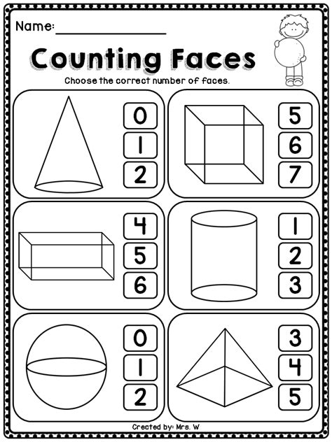 3d Shapes Summer School Worksheets Kindergarten Geometry School