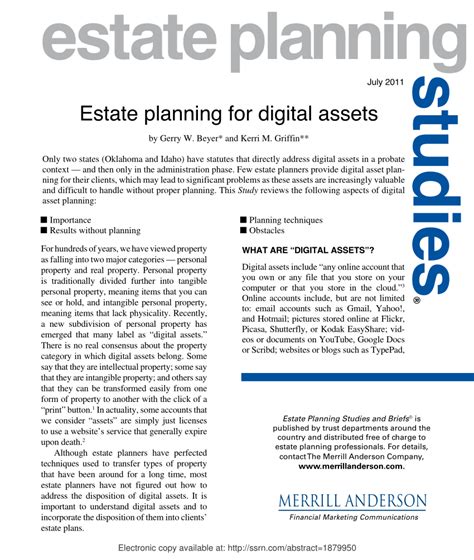 Digital Estate Plan Template