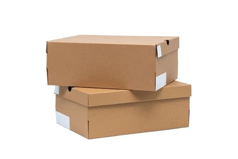 Premium Photo Brown Cardboard Shoes Box With Lid For Shoe Or Sneaker