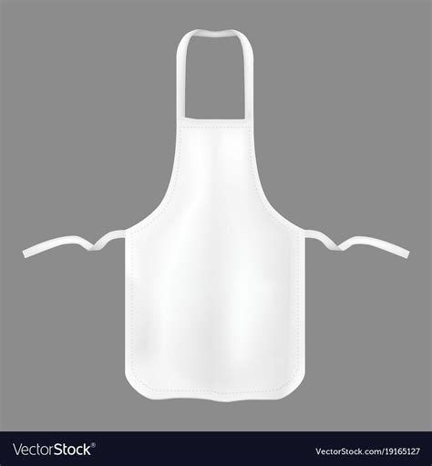 Realistic Detailed 3d Template Blank White Kitchen Cotton Apron On A Gray Background Vector