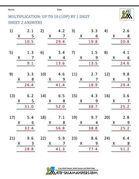 Multiplication And Division Worksheets Year 5 Free Printable