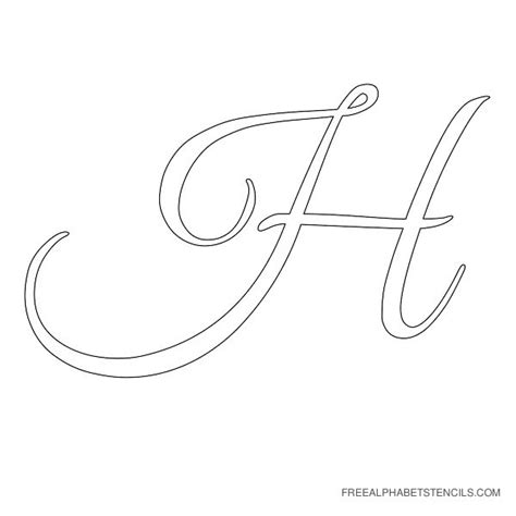elegant cursive alphabet stencils  printable format