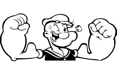 Popeye Fuerte Para Colorear Imprimir E Dibujar Vlr Eng Br