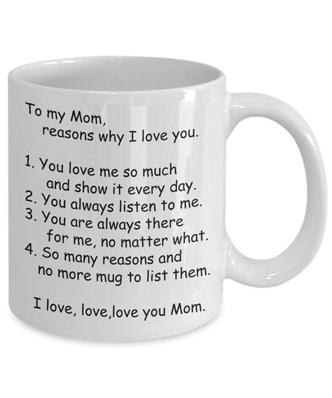 Back Mom Coffee Coffee Mugs Reasons I Love You Birthday Cup I Love