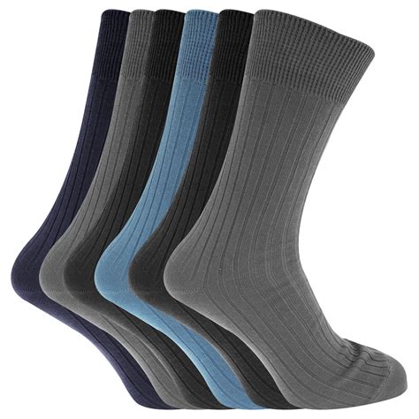 Mens 100 Cotton Ribbed Classic Socks Pack Of 6 Walmart Canada