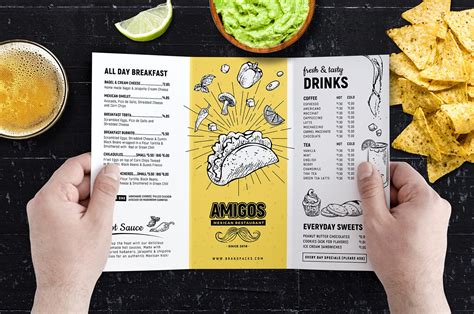 tri fold menu template free