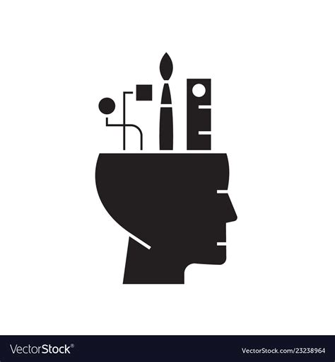 Creative Thinking Black Concept Icon Royalty Free Vector