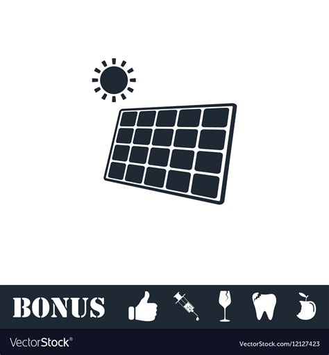 Solar Panel Icon Flat Royalty Free Vector Image