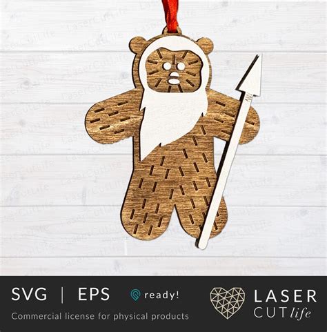 Ewok Gingerbread Man Star Wars Ornament Glowforge Laser Cut - Etsy UK