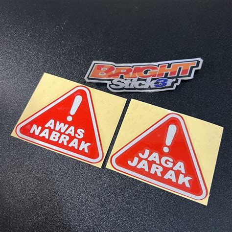 Jual Sticker Awas Nabrak Stiker Jaga Jarak Cutting Shopee Indonesia