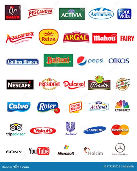 Brand Names And Business Icons Collection Editorial Image