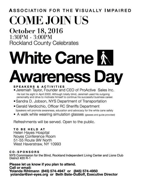 White Cane Safety Awareness Day New City Ny Patch