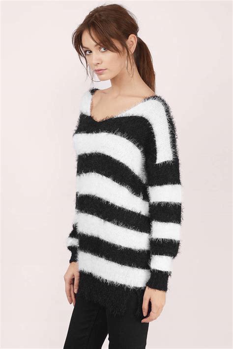 Black And White Sweater Stripped Sweater A Line Sweater 11 Tobi Us