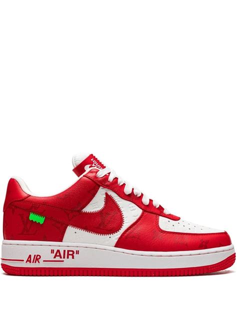 Nike X Louis Vuitton Air Force Low Virgil Abloh White Red Sneakers Farfetch