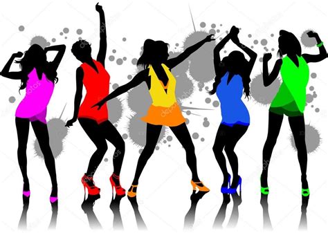 Party At A Nightclub Decorated In Red Vector Illustration