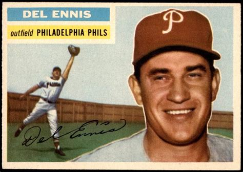 1956 Topps 220 Del Ennis Philadelphia Phillies Baseball