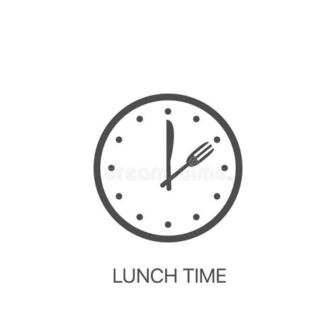 Hora De Almuerzo Vectorial Icono Tiempo De Comida En El Reloj