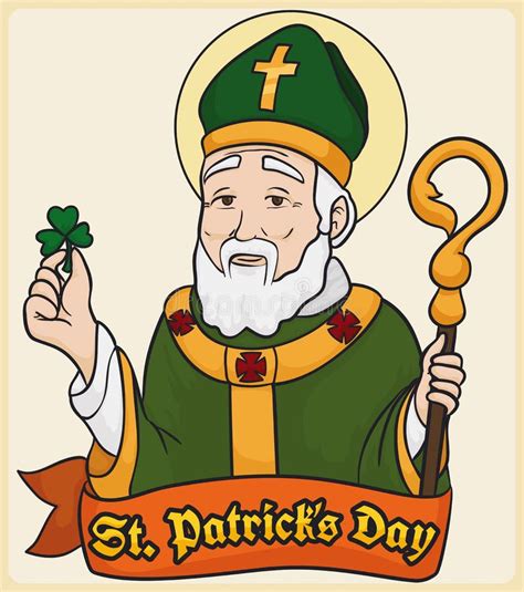 Saint Patrick Design Tangled With Clovers Vector Illustration Stock