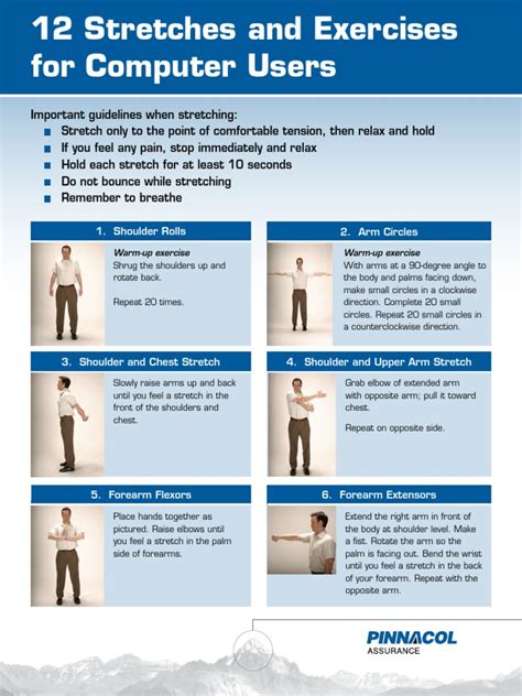 Office Ergonomics 12 Stretches And Exercises For Computer Userspdf