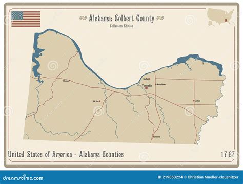 Map Of Colbert County In Alabama Stock Vector Illustration Of Nation