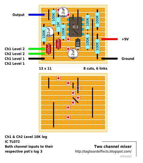 2 Channel Mixer Circuit Diagram