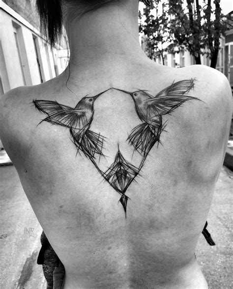 Hummingbirds Forming A Heart Geometric Tattoo Triangle Tattoo Worlds