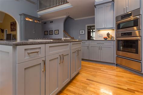 Home Kitchen Design Grey Granite Countertops Gray Shaker Cabinets