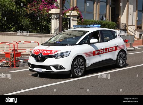 Police Car On The Streets Of Monaco Principality On The French Riviera