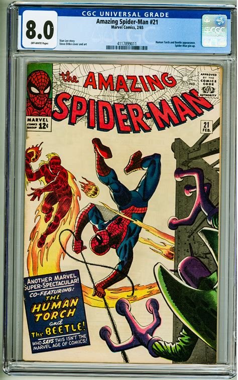 The Amazing Spider Man 21 1965 Cgc 80 Ow Pages Comic Books