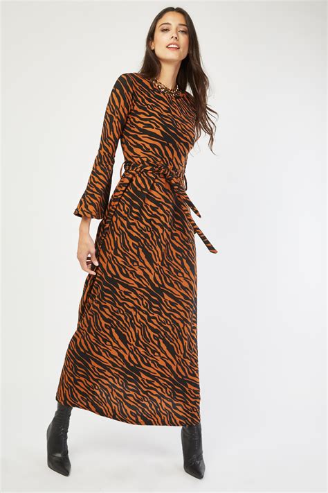 Tiger Print Maxi Dress Just