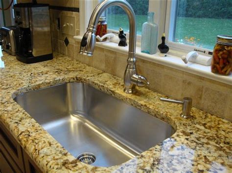 Seamless Sink In Granite Kitchen Setting Large Single Bowl Modern