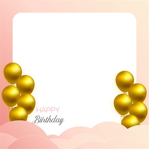 Birthday Congratulations Photo Frame Design With Balloons 20574426 Png