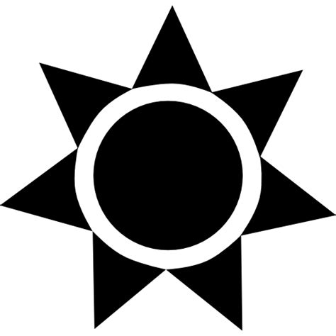 Soleil Noir Forme Dun Cercle Avec Des Triangles Icons Gratuite