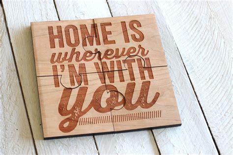 Home is Wherever I'm With You Puzzle Coasters Set of 4