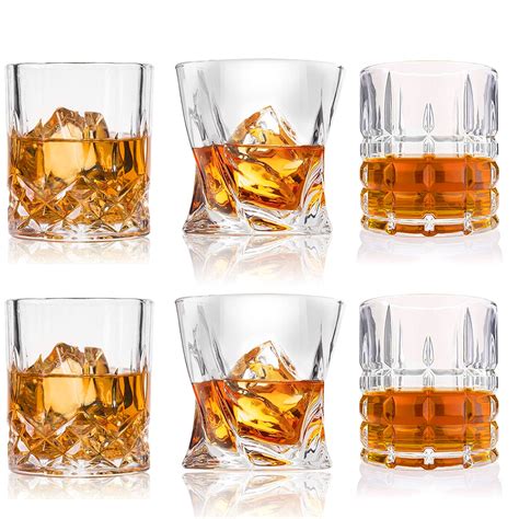 Buy Deecoo Whiskey Glasses Premium 10 11 Oz Scotch Glasses Set Of 6 Old Fashioned Whiskey