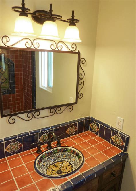 bathroom vanity  mexican tiles  kristiblackdesigns