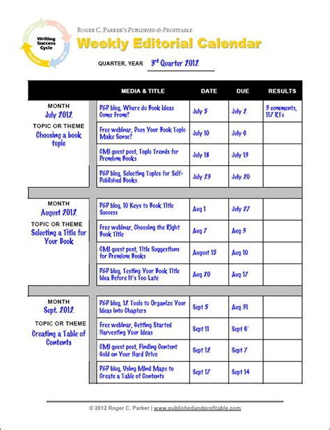 Editorial Calendar Template