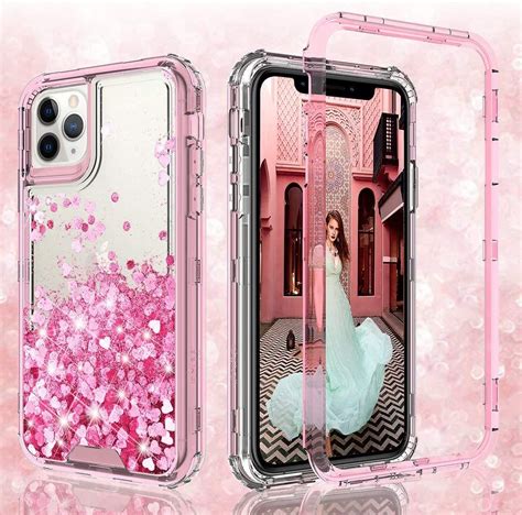 Gw Case For Iphone 11 Case Hard Clear Glitter Liquid